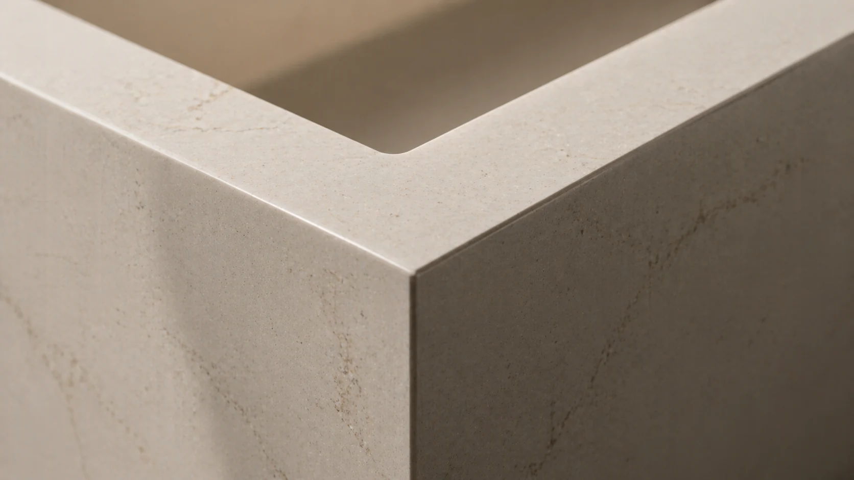 Precision-cut porcelain edge detail by Artiling Studio