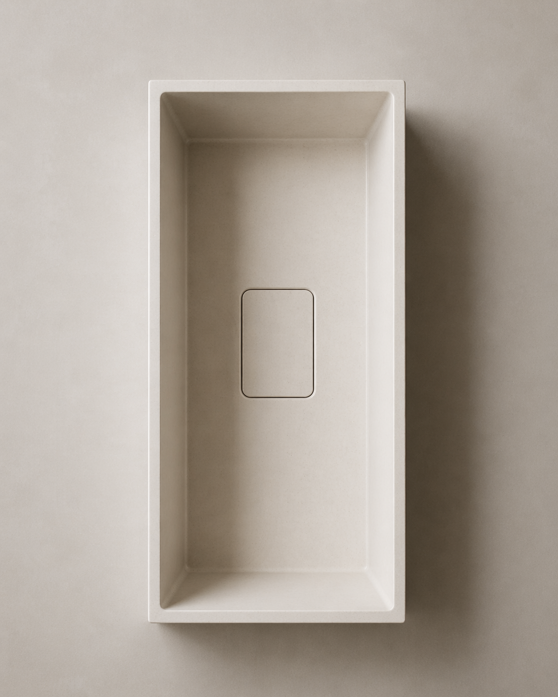 Bespoke porcelain sink in architectural profile view